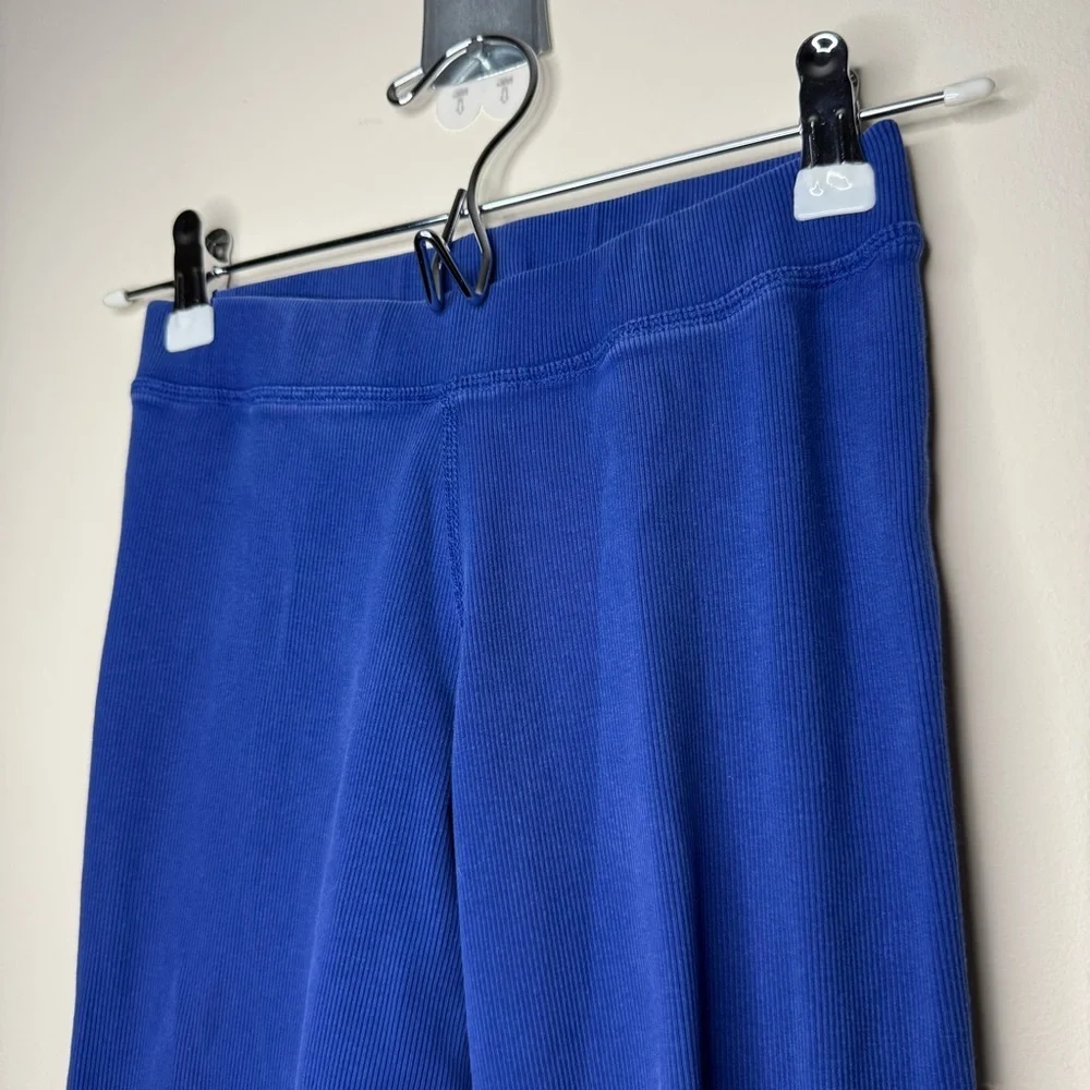 HANNA ANDERSSON Ribbed Elastic Waist Girls Comfy Blue Basic Cozy Leggings
